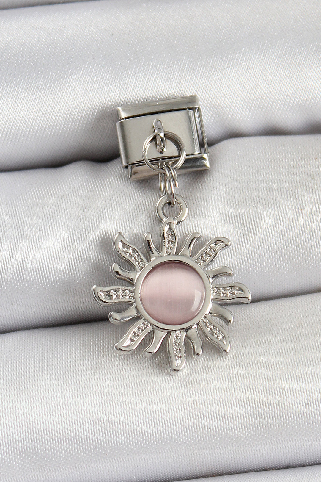 EBJ 316L Stainless Steel Dangling Sun Model Silver Color Nomination Charm with Zircon Stone - Royal Leamington Spa