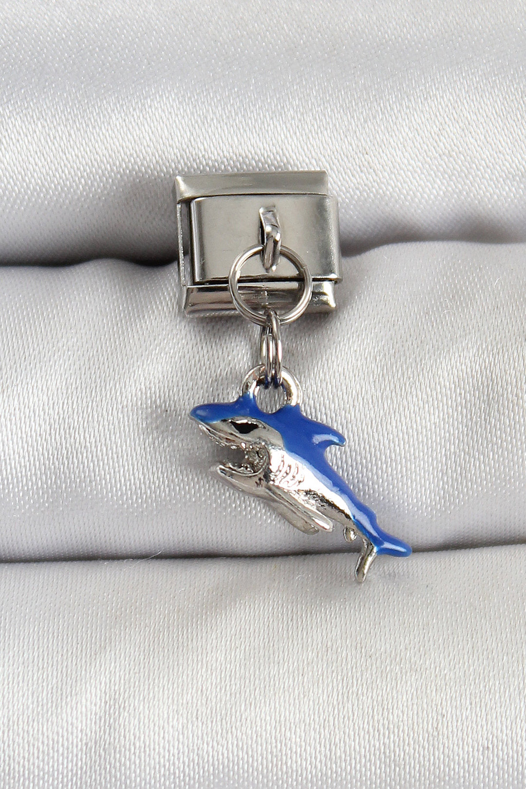 EBJ 316L Stainless Steel Shark Model Silver Color Nomination Charm - Lierre