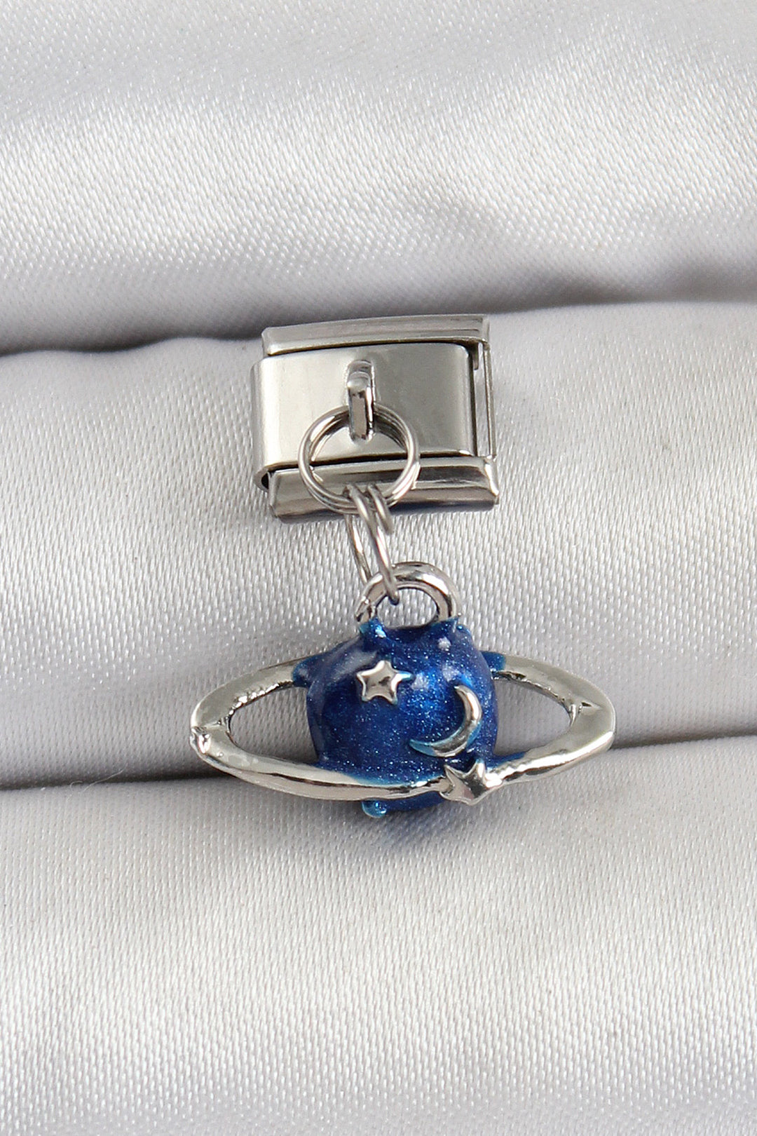 EBJ 316L Stainless Steel Dangling Saturn Model Silver Color Nomination Charm - Bremerhaven