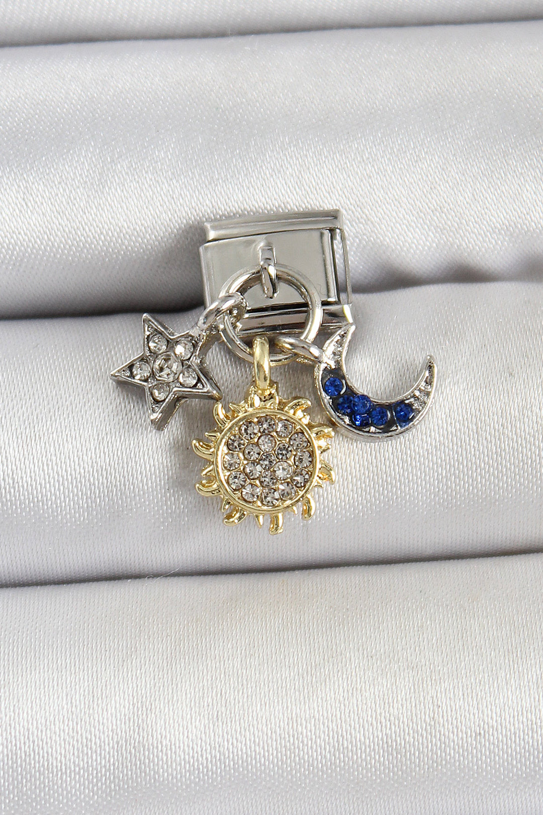 EBJ 316L Stainless Steel Dangling Zircon Stone Sun Moon and Star Multiple Model Silver Color Nomination Charm - Phoenix
