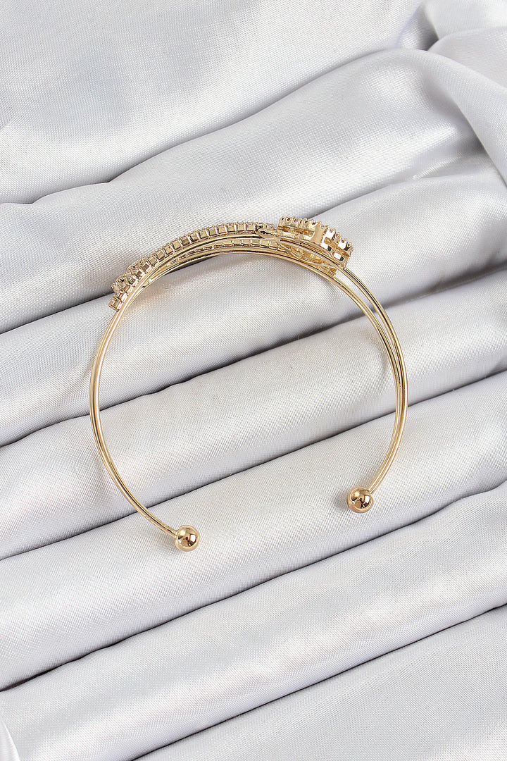 EBJ Rice Gold Color Clover Model 2-Piece Women's Bracelet with Zircon Stone - St. Peters