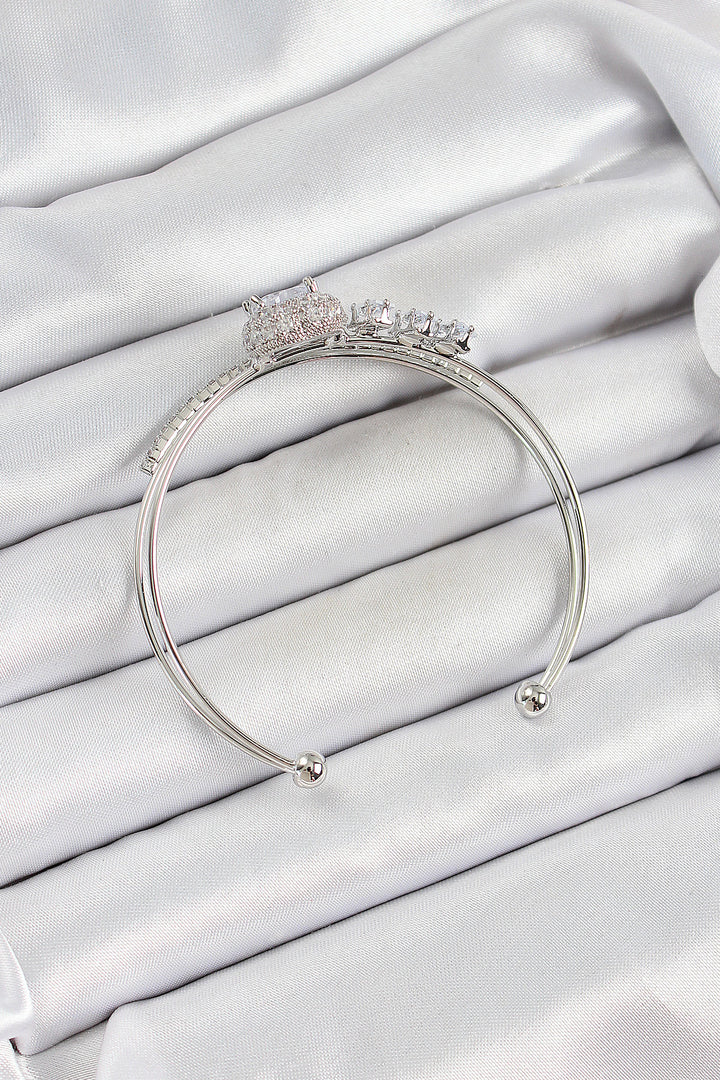 EBJ Rice Silver Color Heart Shaped Zircon Stone Women's Bracelet - Kobryn