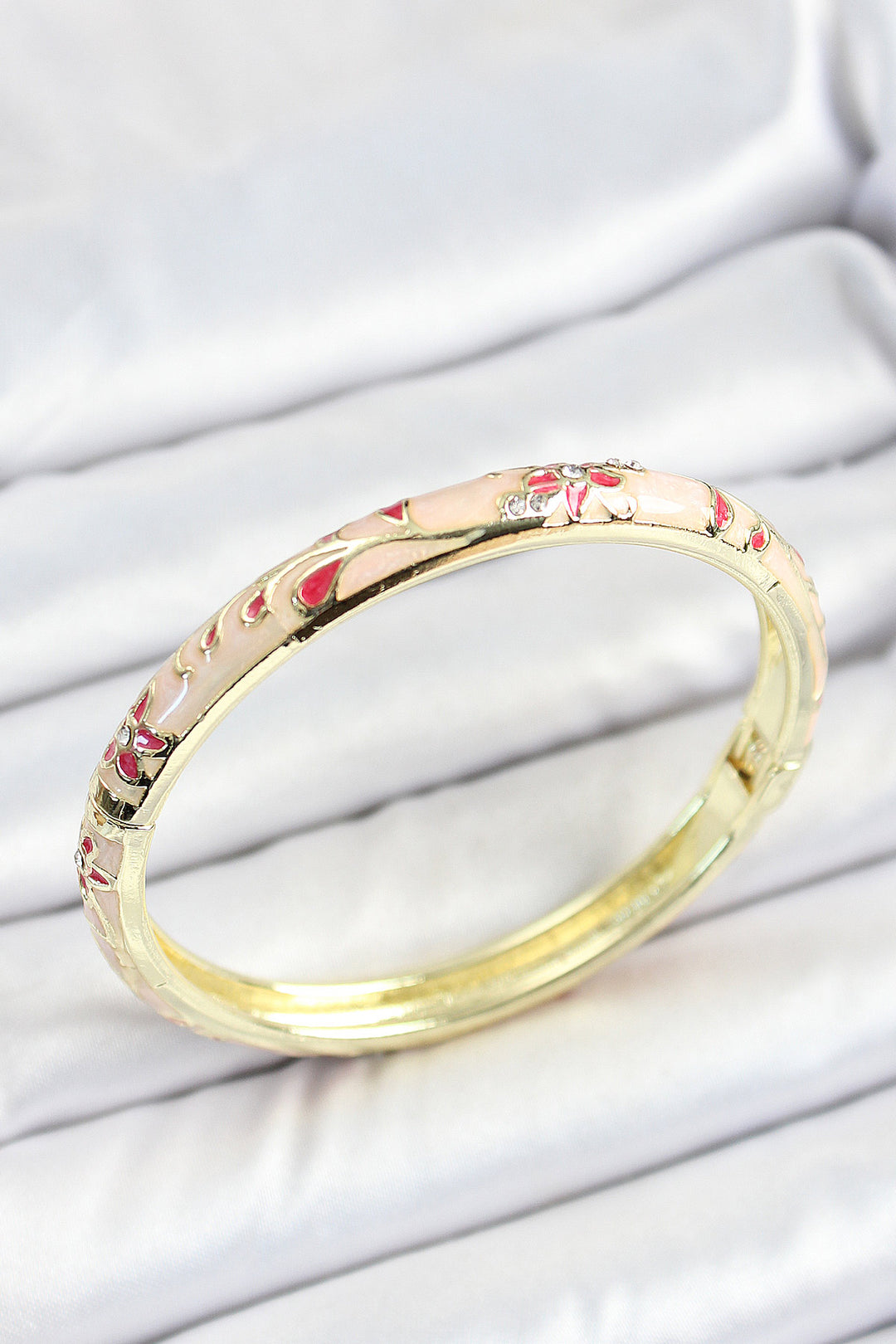 EBJ Mineli Rice Zircon Stone Red Flower Pattern Gold Color Women's Bracelet - Tiraspol