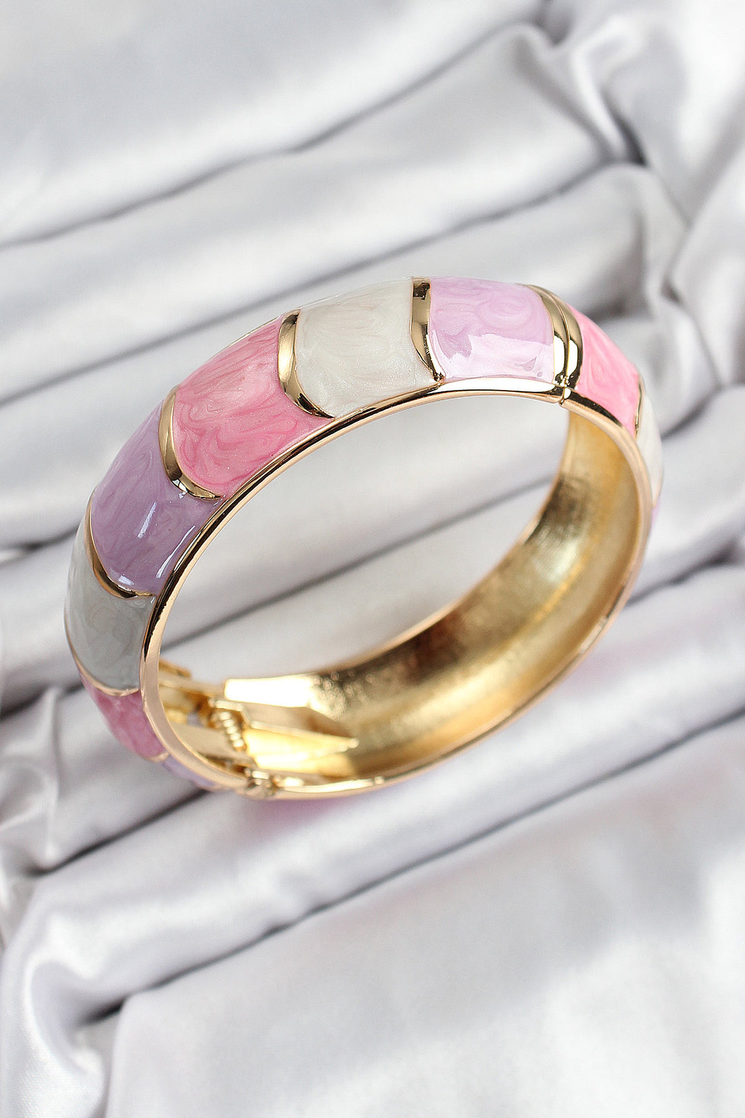 EBJ Mineli Rice Pink Purple White Color Patterned Women's Cuff - Costa Mesa