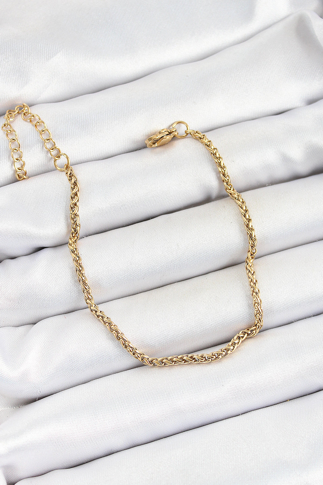 EBJ 316L Steel Gold Color Mesh Twisted Chain Men's Bracelet - Leander