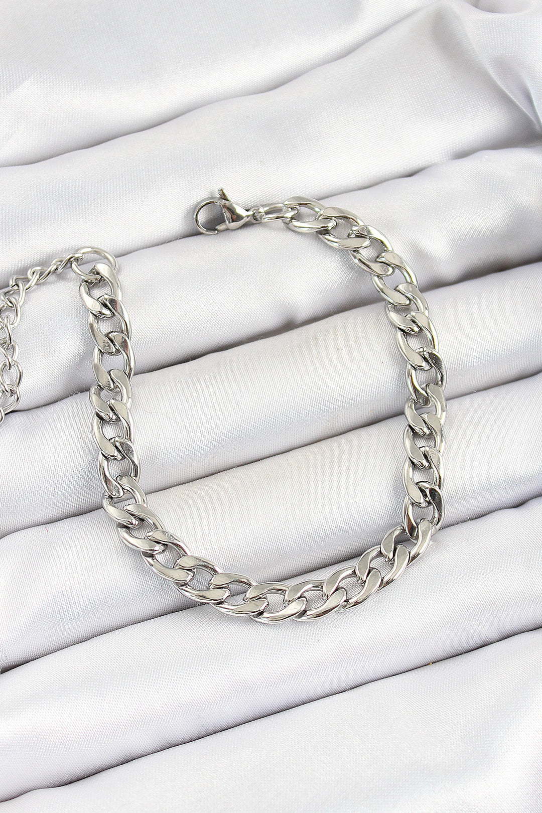 EBJ 316L Steel Silver Color Thick Chain Men's Bracelet - Maple Grove
