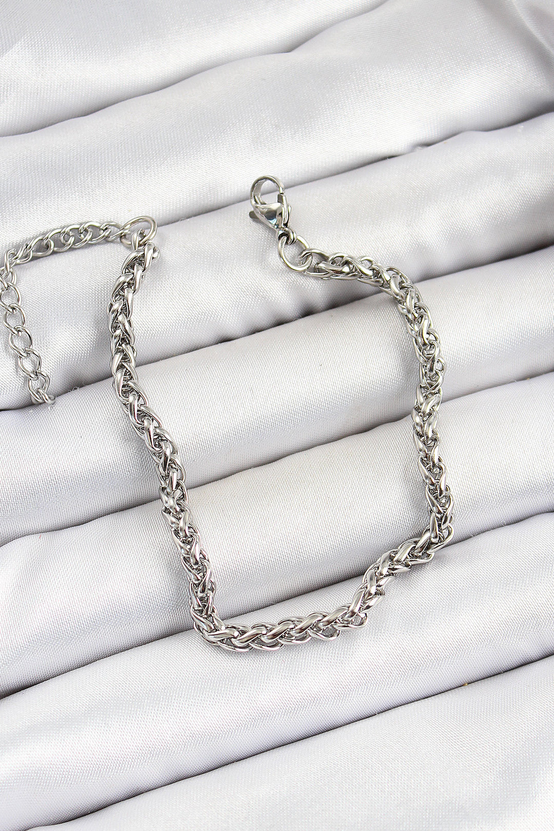 EBJ 316L Stainless Steel Silver Color Mesh Chain Men's Bracelet - Figueras