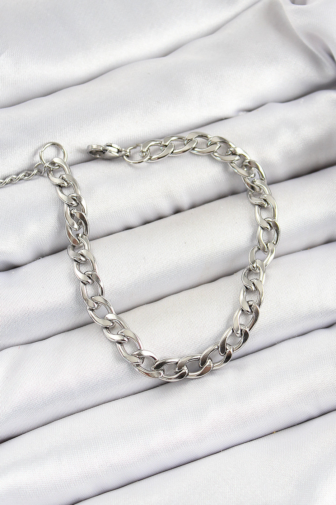 EBJ 316L Steel Silver Color Thick Chain Men's Bracelet - Winslow