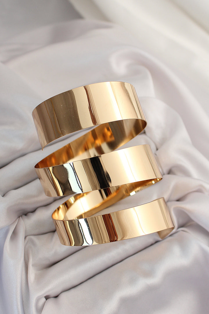 EBJ Rice Spiral Gold Color Women's Arm Bracelet - Hutchinson