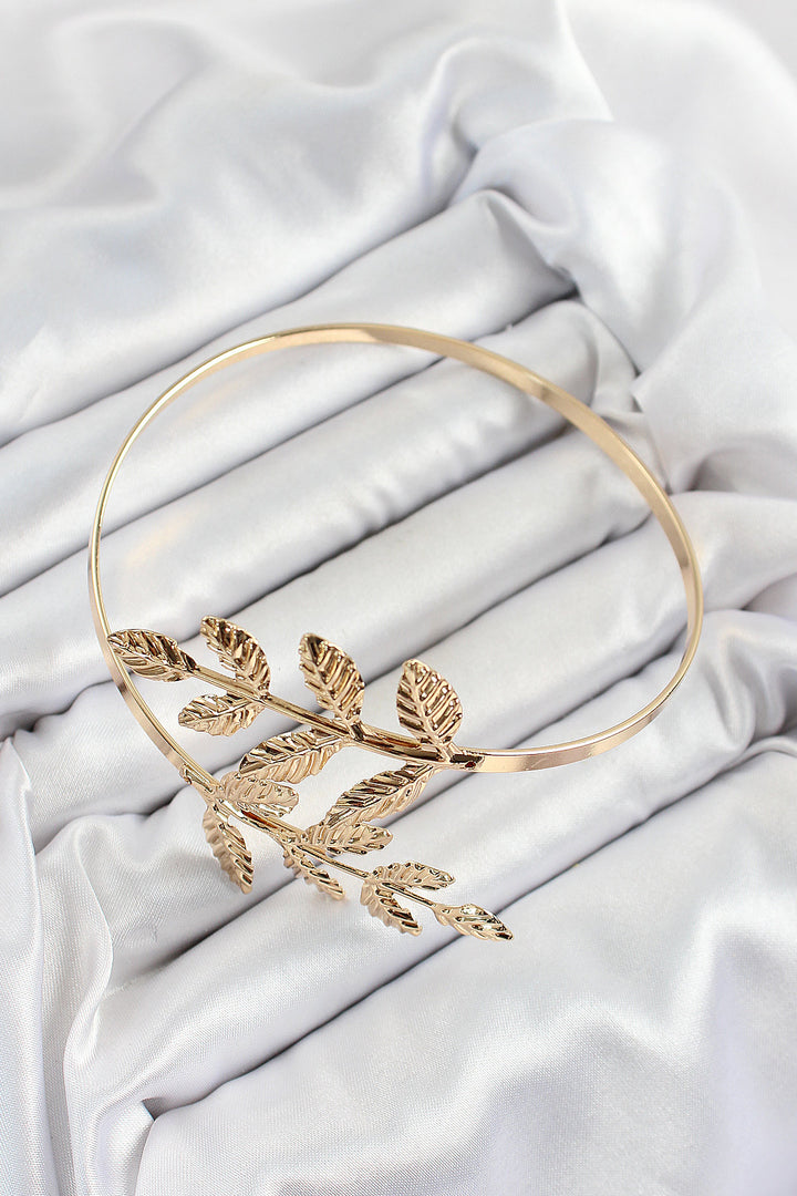 EBJ Rice Leaf Pattern Gold Color Women's Arm Bracelet - Gelsenkirchen