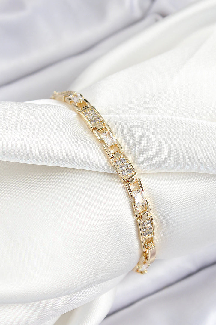 EBJ Rice Chain Model Zircon Stone Gold Color VIP Series Women's Bracelet - Miramar