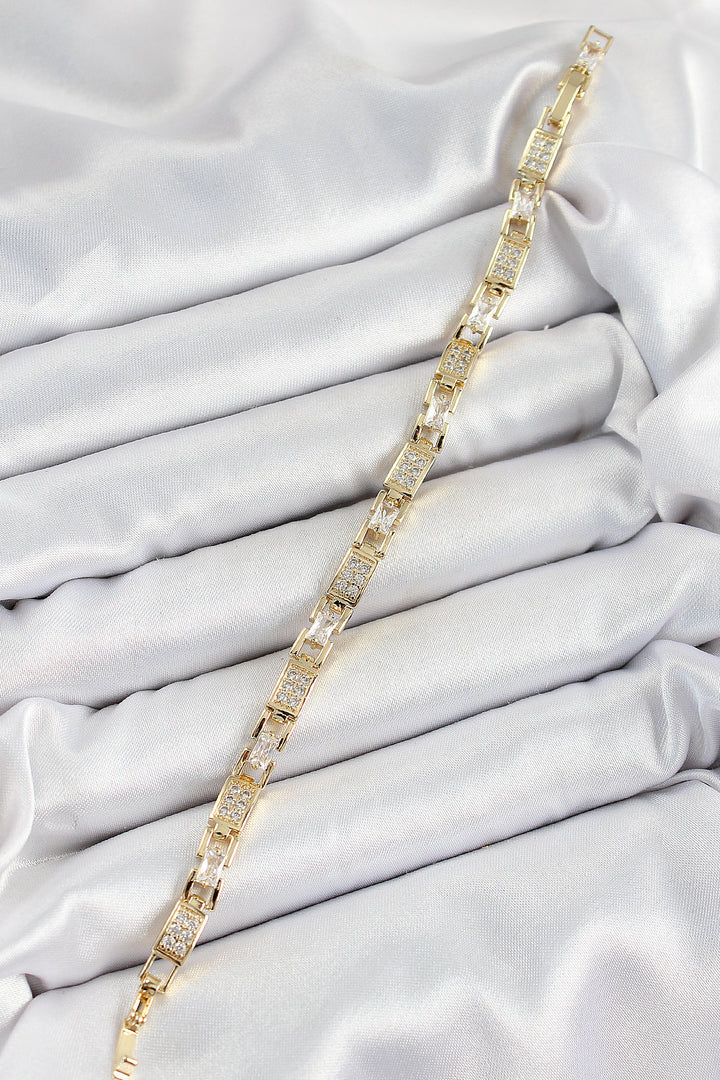 EBJ Rice Chain Model Zircon Stone Gold Color VIP Series Women's Bracelet - Miramar