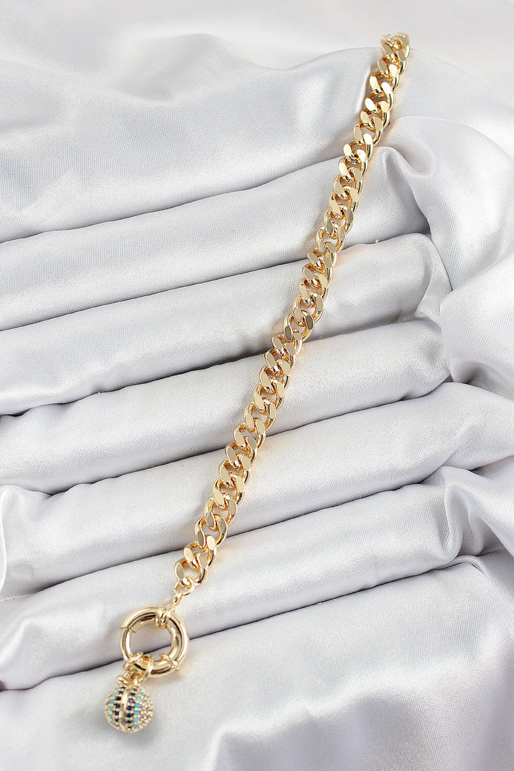 EBJ Rice Row Arrow Model Zircon Stone Gold Color VIP Series Women's Bracelet - Vasto