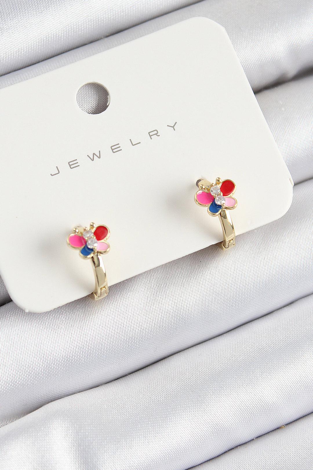 EBJ Rice Zircon Stone Butterfly Model Gold Color Children's Earring - Wheeling