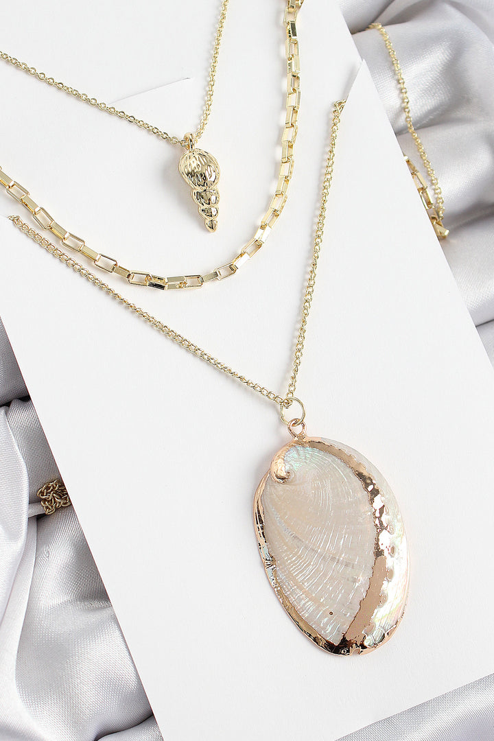 EBJ Rice Multi-Chain Oyster Model Gold Color Women's Necklace - Lincoln