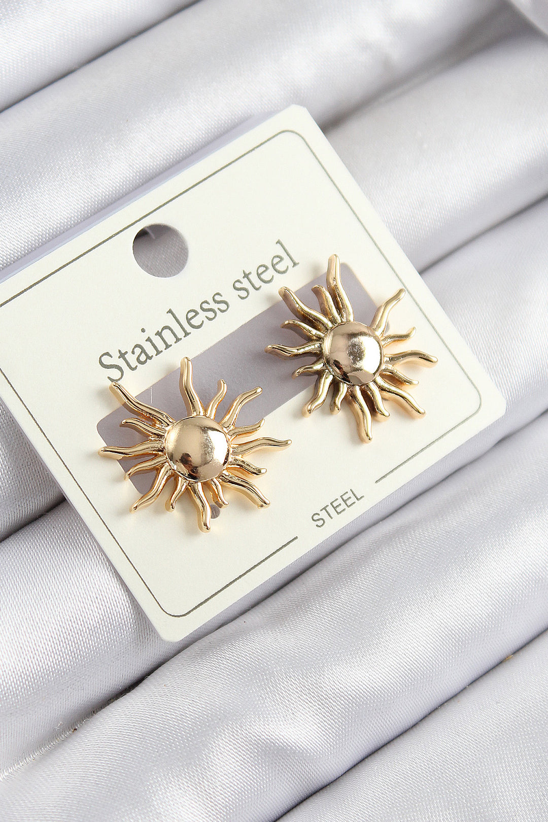 EBJ 316L Stainless Steel Sun Design Gold Color Women's Earring - Rapid City