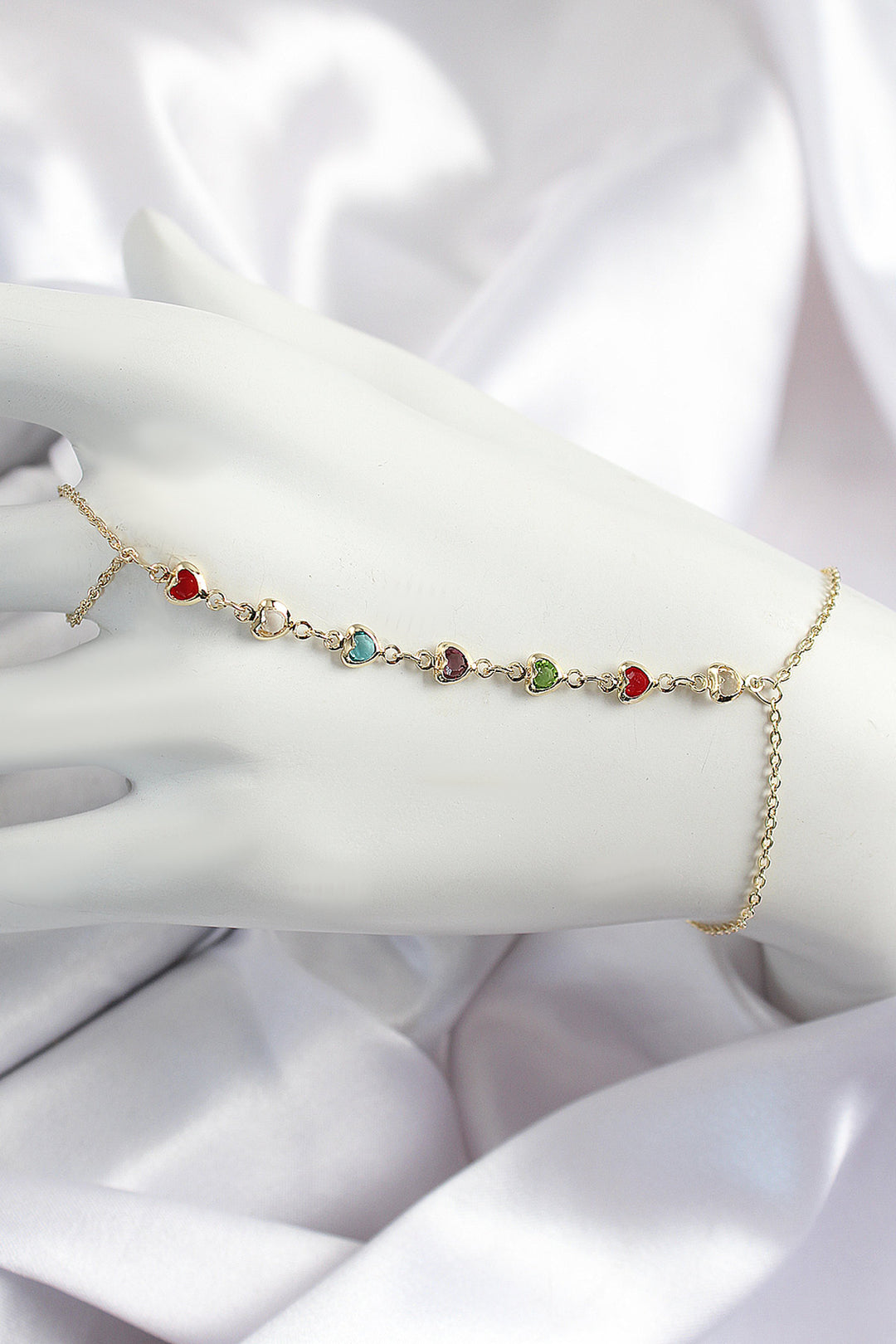 EBJ Gold Color Women's Şahmeran Necklace with Rice-Colored Heart-Shaped Zircon Stone - Sagunto
