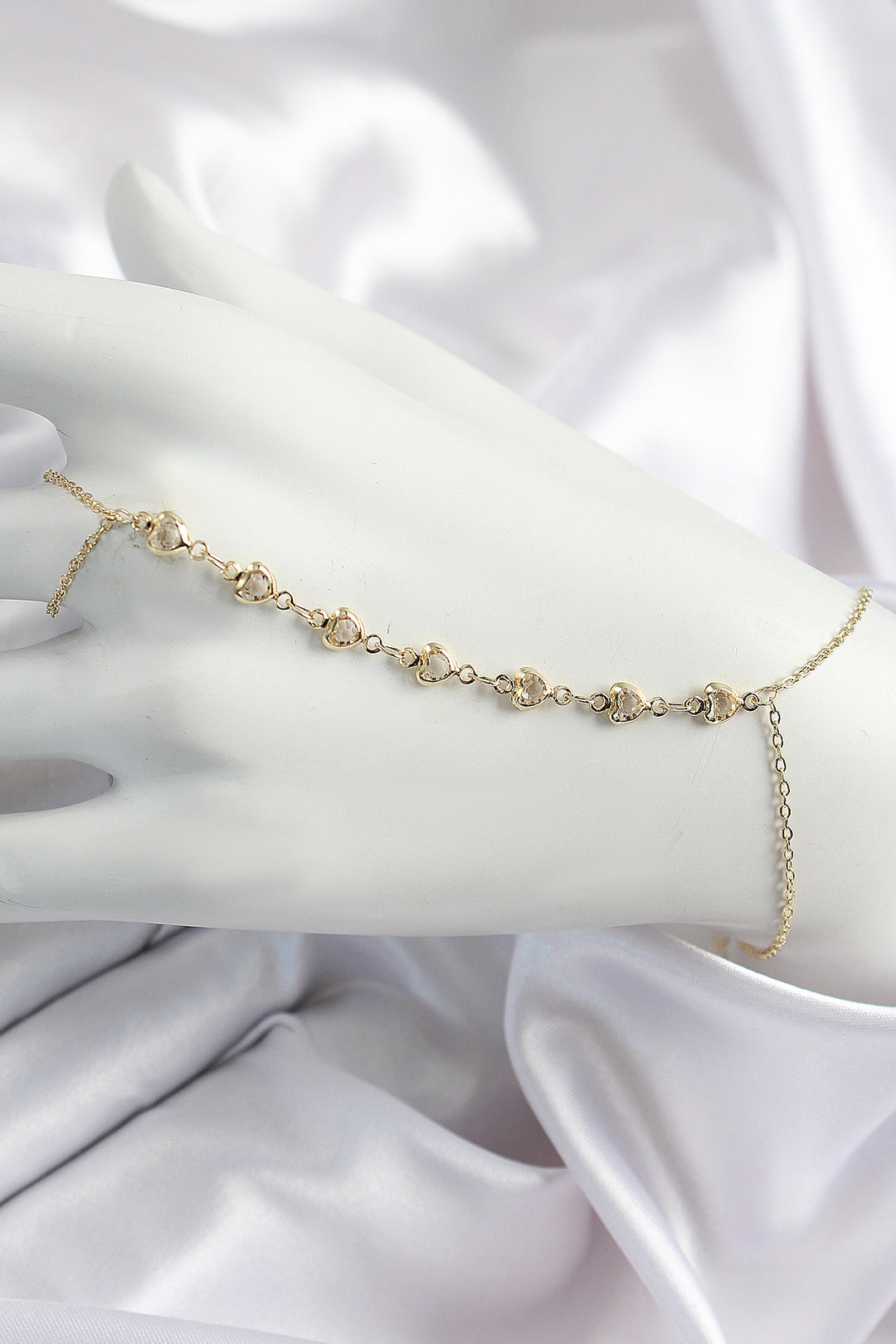 EBJ Y Model Gold Color Women's Şahmeran with Rice Heart Zircon Stone - Pico Rivera