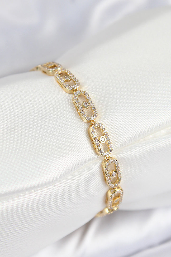 EBJ Rice Zircon Stone Messika Model Gold Color VIP Series Women's Bracelet - Hürth