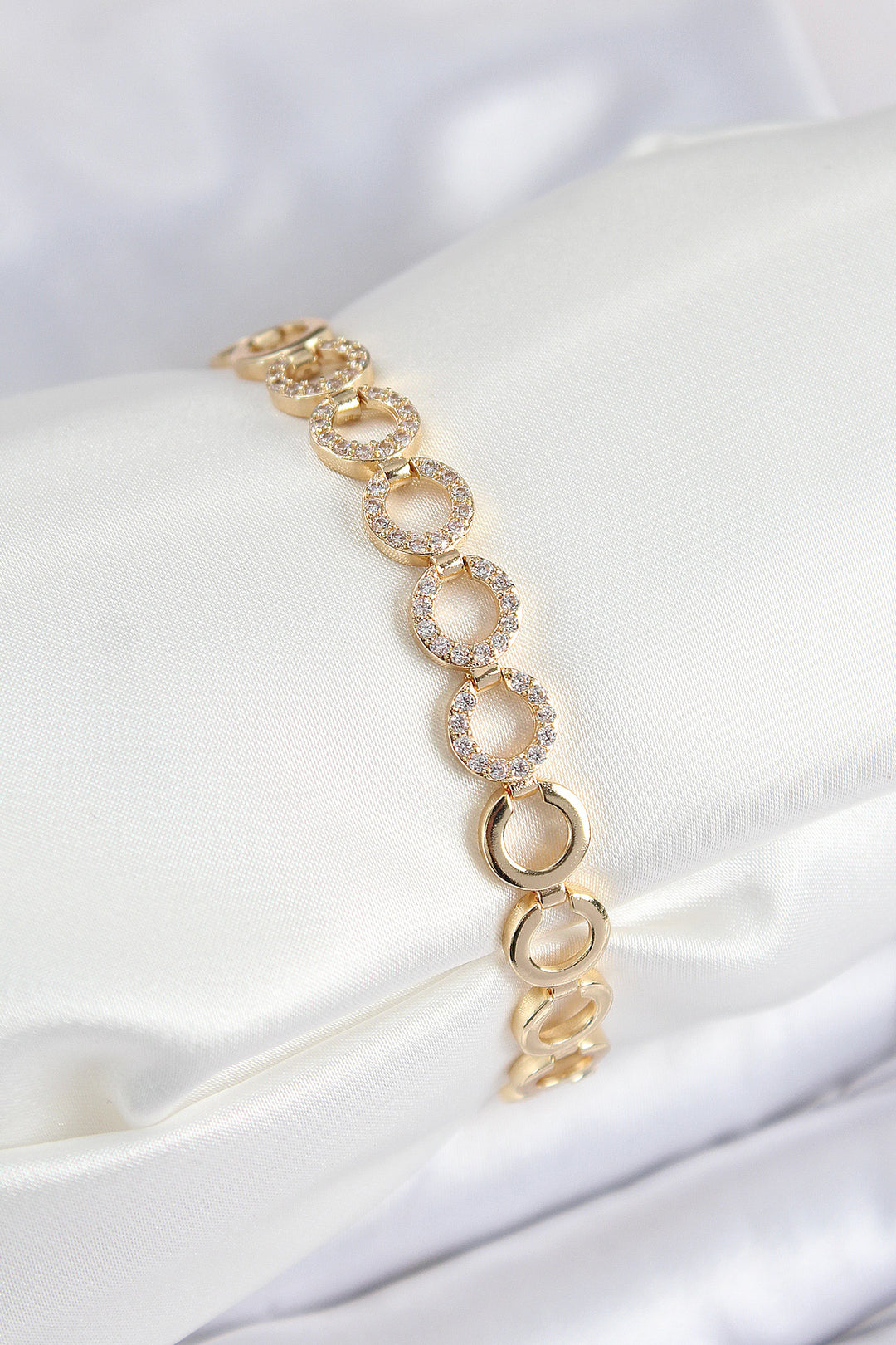 EBJ Rice Zircon Stone Sequined Ring Model Gold Color Women's Bracelet - Leiden