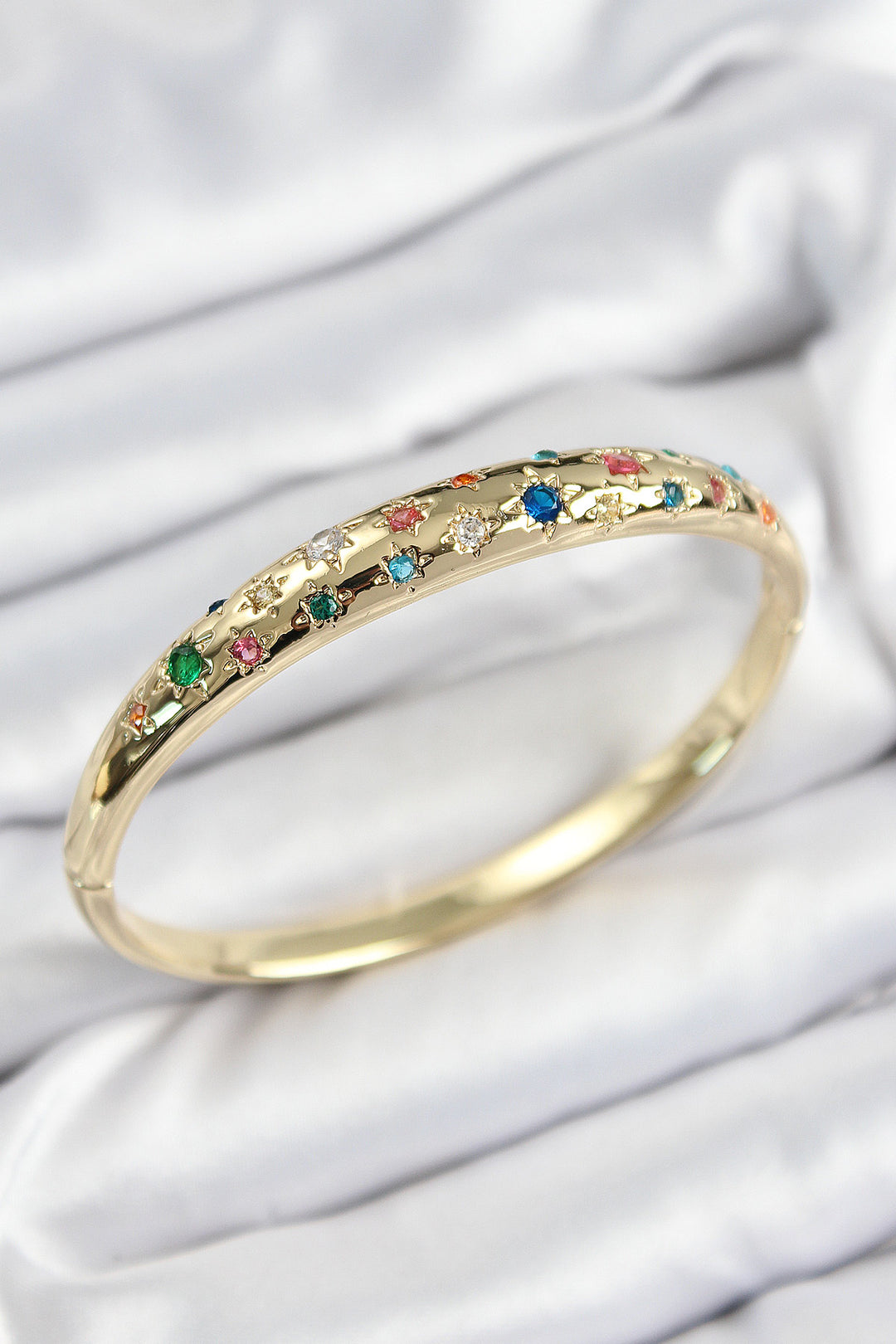 EBJ Pole Star Model Gold Color Women's Bracelet with Rice Colored Zircon Stone - Bethlehem