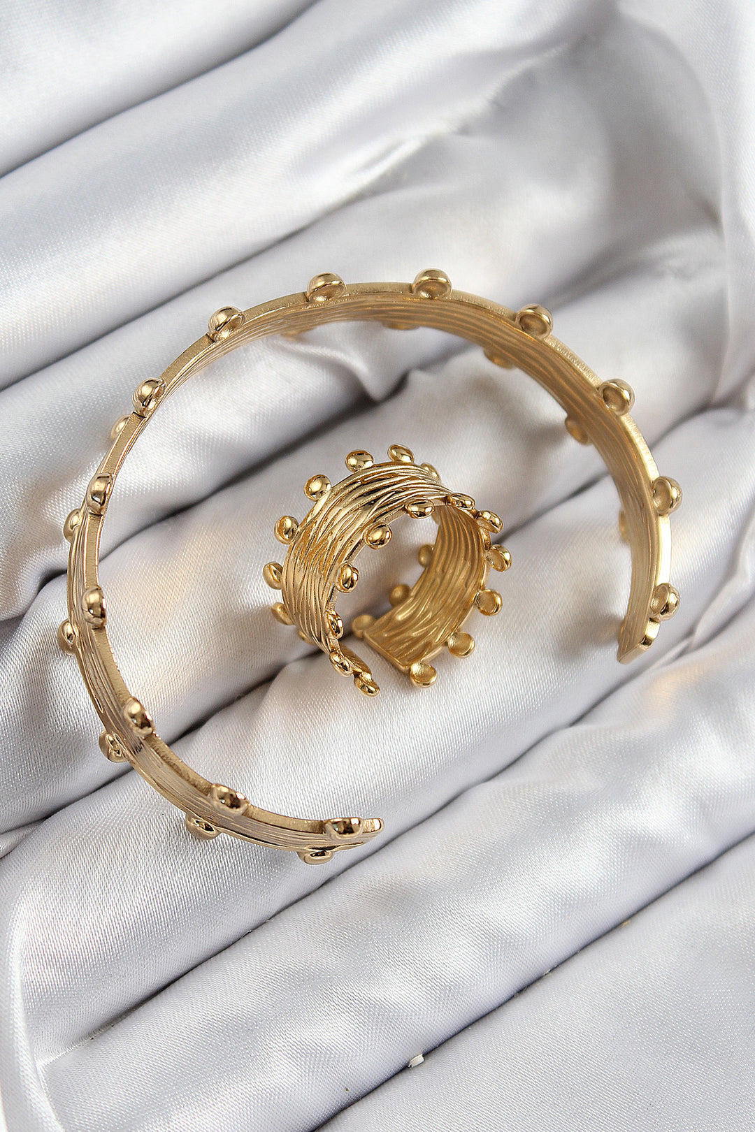 EBJ Rice Grain Model Gold Color Bracelet Ring Set - Cologno Monzese