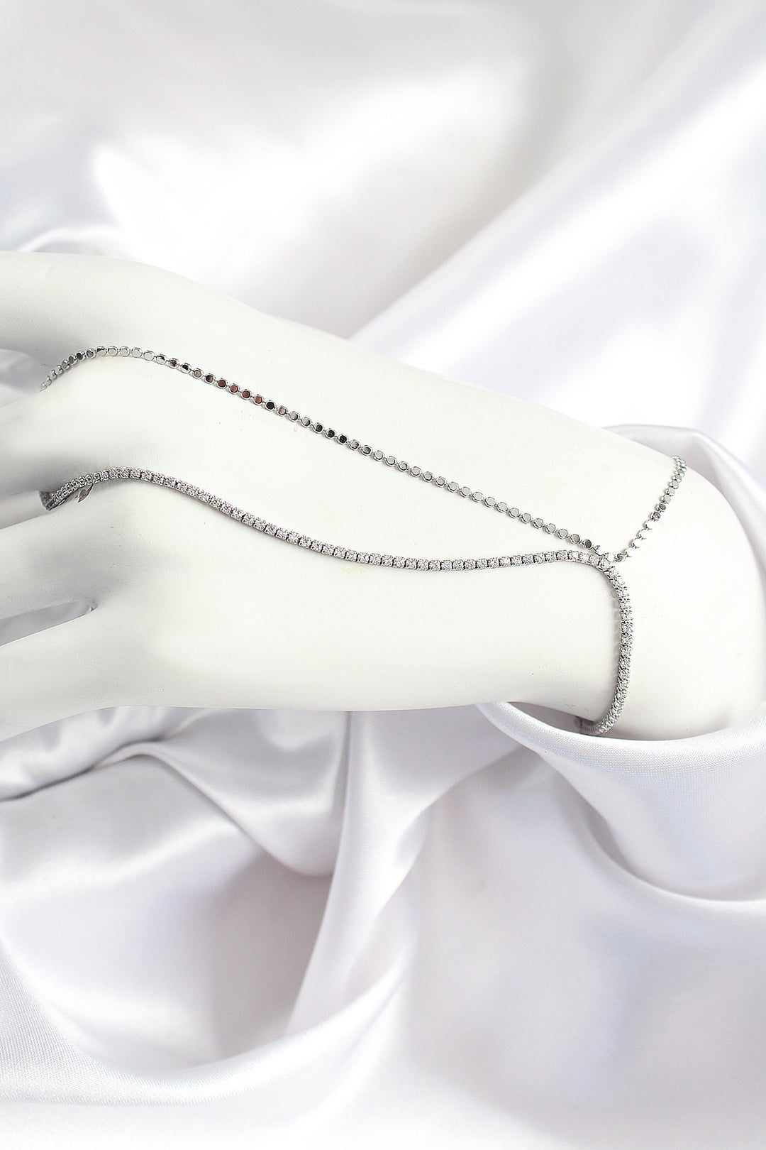 EBJ Rice Zircon Stone Embossed Chain Model Silver Color Women's Şahmeran - Salisbury