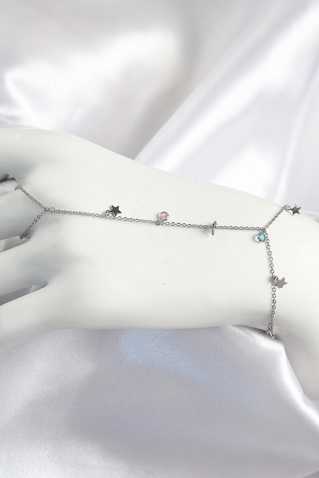 EBJ Silver Color Women's Şahmeran with Rice Colored Zircon Stone Pendant Star Model - Farmington Hills