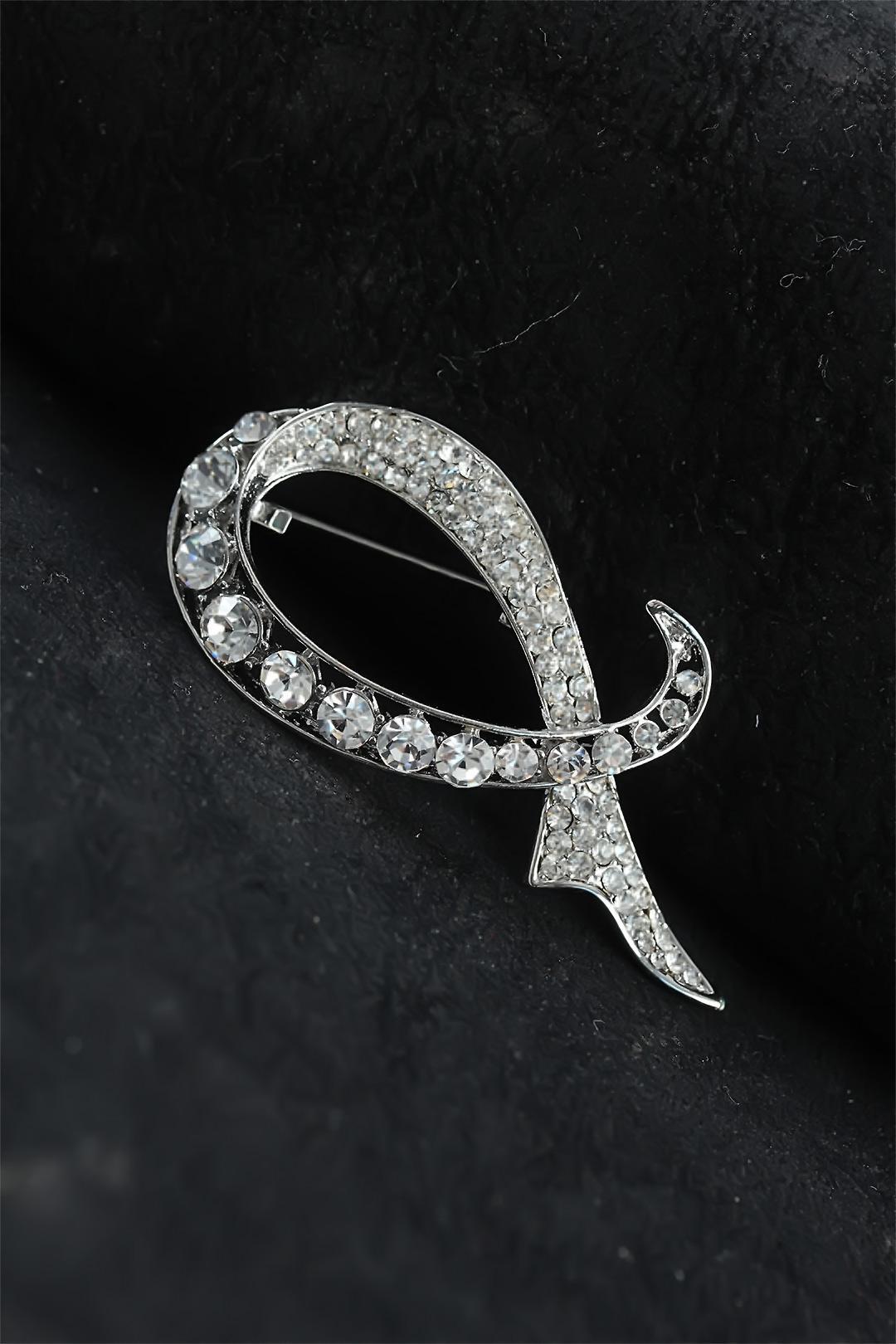 EBJ Metal Brooch with Zircon Stone - Hinesville