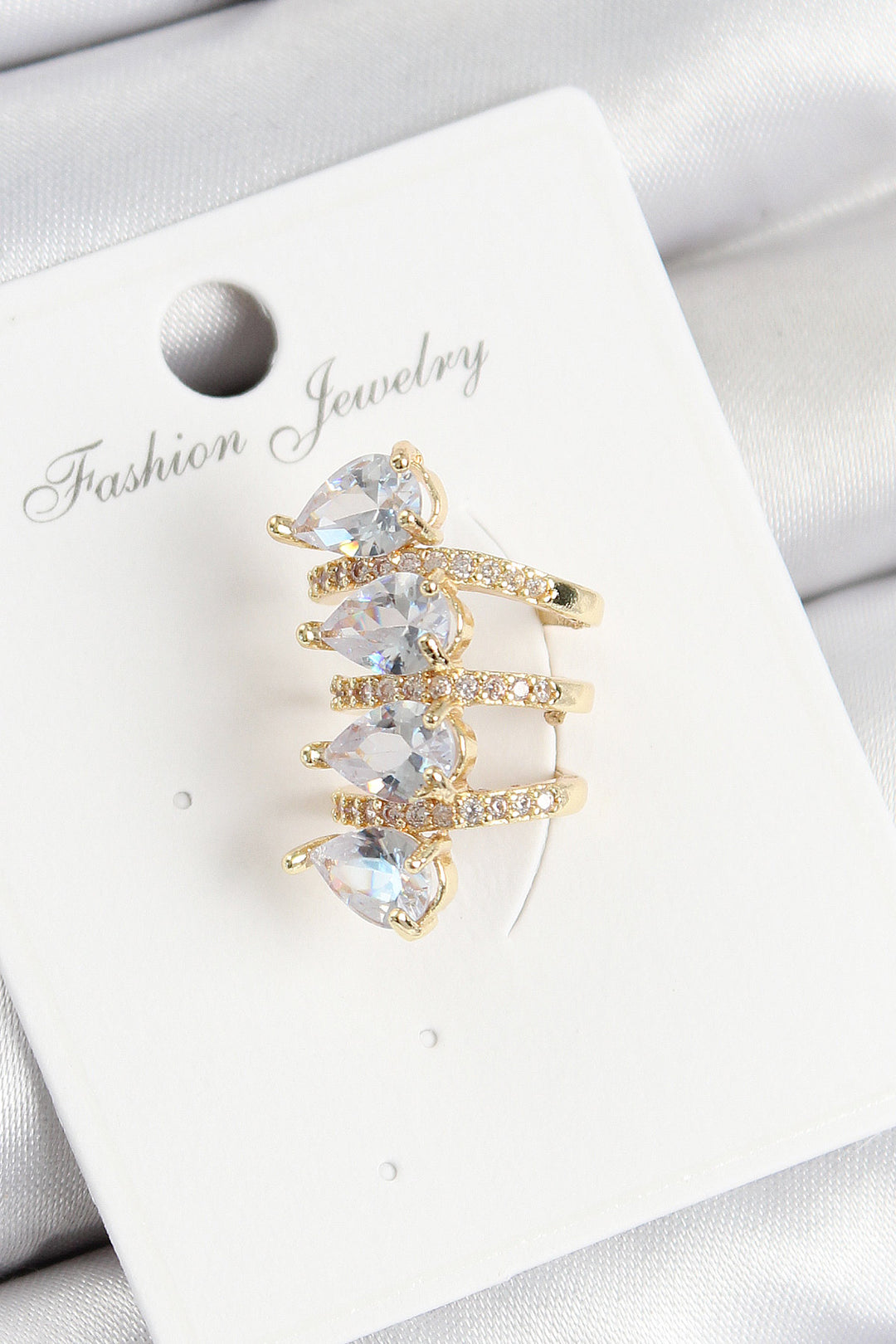 EBJ Rice Zircon Stone Drop Model Gold Color Right Cartilage Earring - Fribourg
