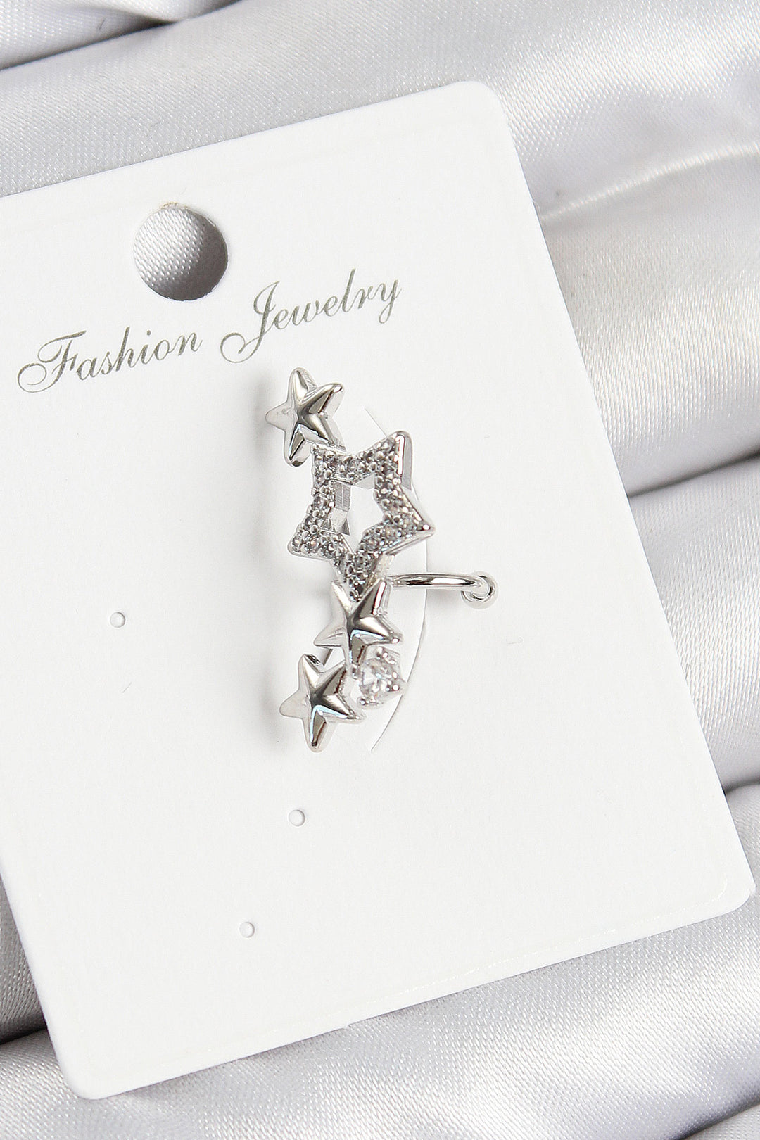 EBJ Silver Color Star Model Earring with Rice Zircon Stone for Right Cartilage - Burnsville