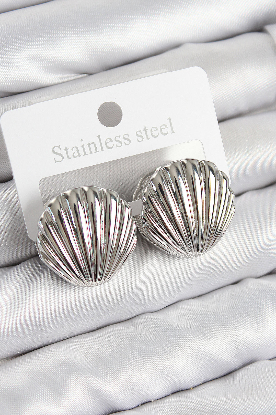 EBJ Rice Oyster Model Silver Color Women's Earrings - Lierre