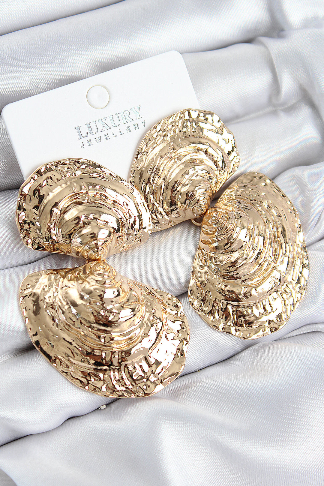 EBJ Rice Grain Dangle Seashell Pattern Gold Color Women's Earrings - Downey