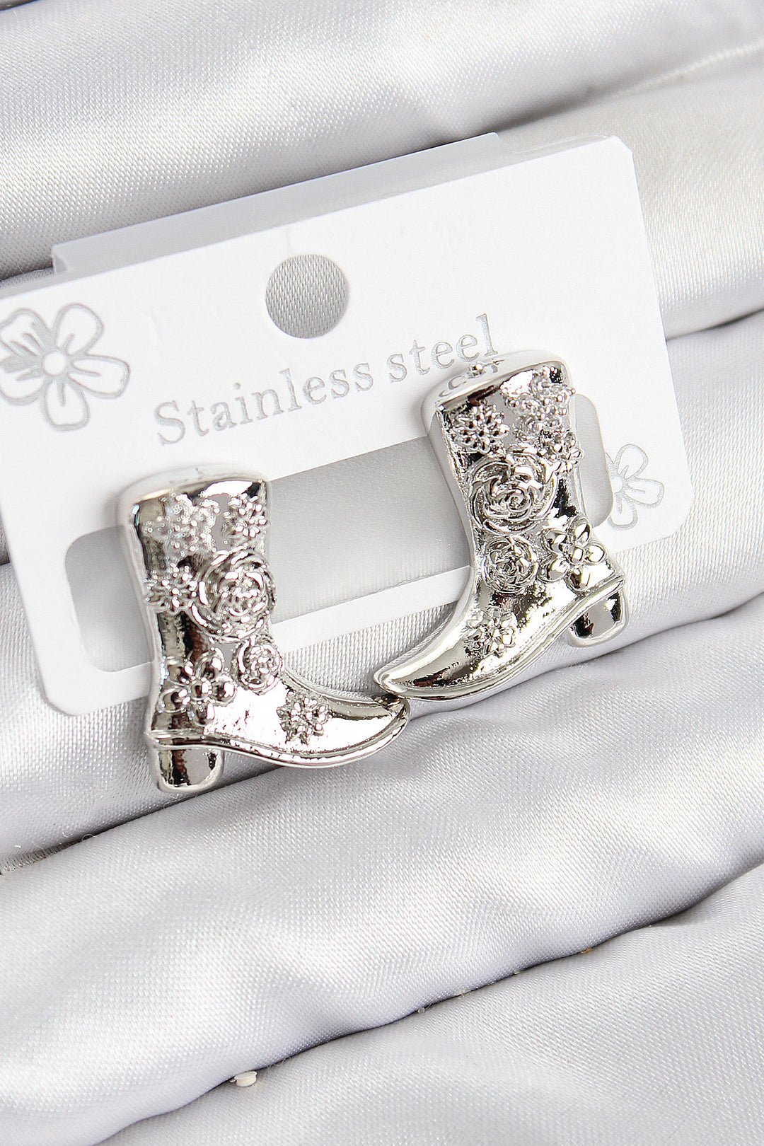 EBJ Rice Boot Model Silver Color Women's Earrings - Roermond