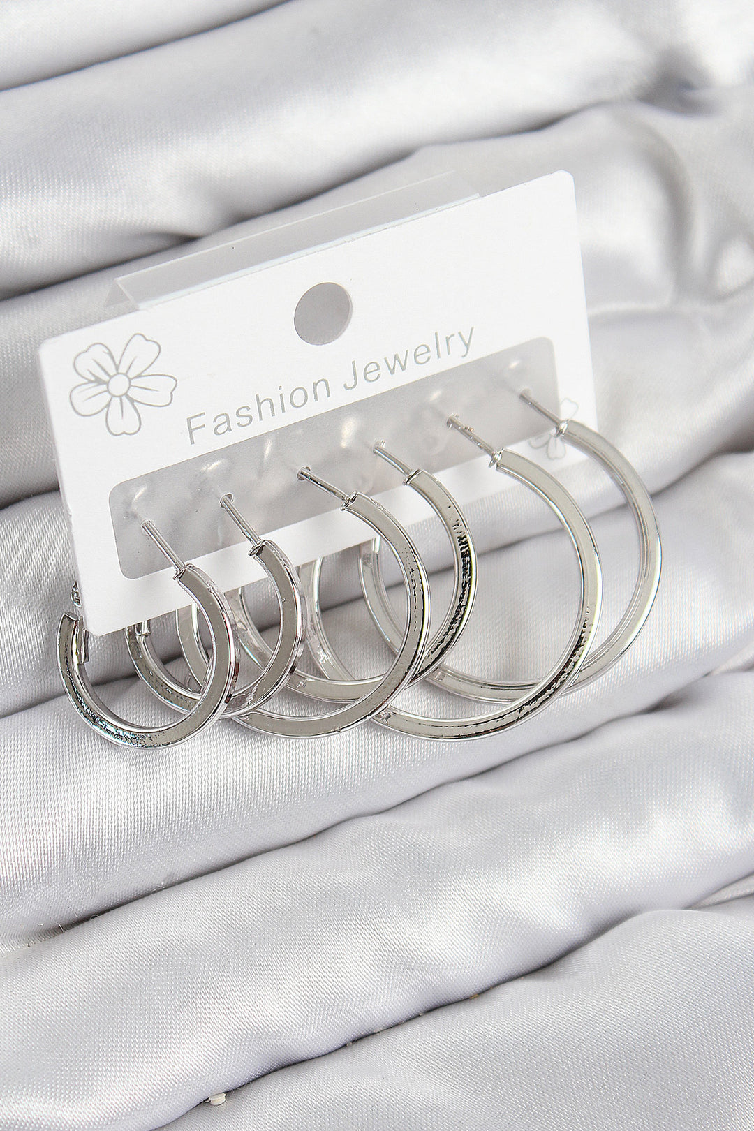 EBJ Rice Ring Model Silver Color Women's Set Earrings - Hammond