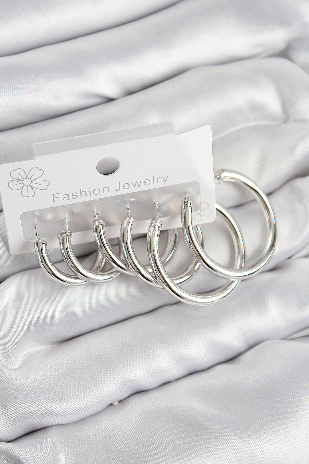 EBJ Rice Ring Model Silver Color Women's Set Earrings - Santiago Juxtlahuaca
