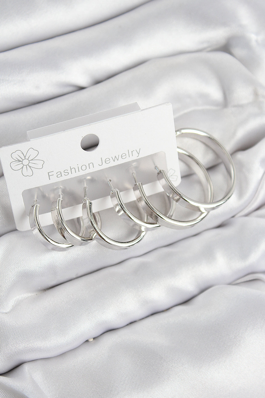EBJ Rice Ring Model Silver Color Women's Set Earrings - Schwabach