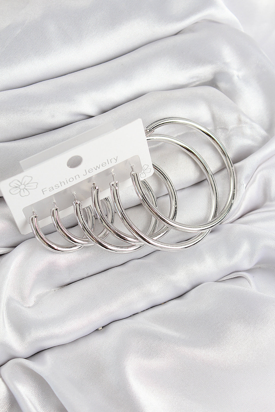EBJ Rice Ring Model Silver Color Women's Set Earrings - Pantin