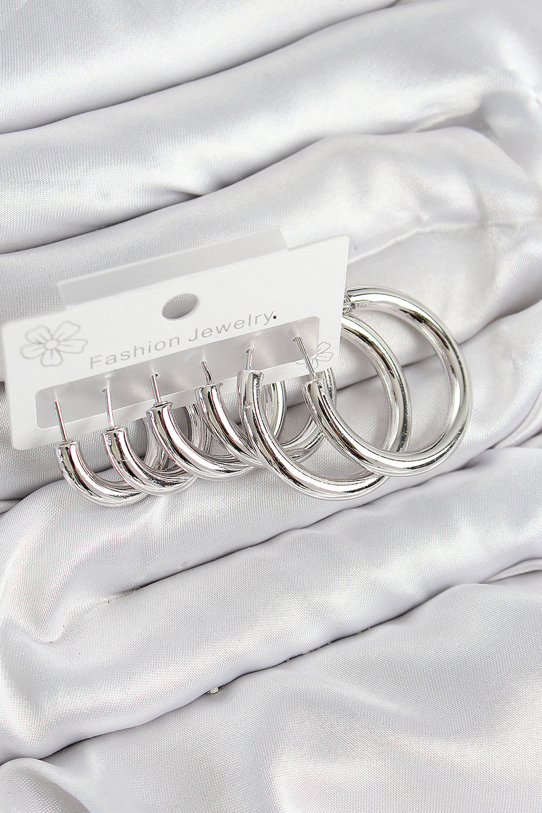 EBJ Rice Ring Model Silver Color Women's Set Earrings - Urbana