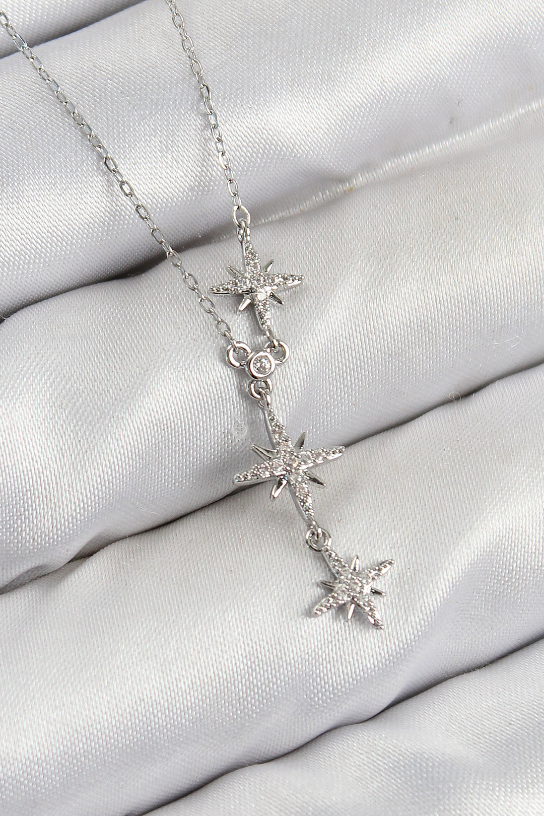 EBJ Rice Zircon Stone Polaris Model Silver Color Women's Necklace - Milford city