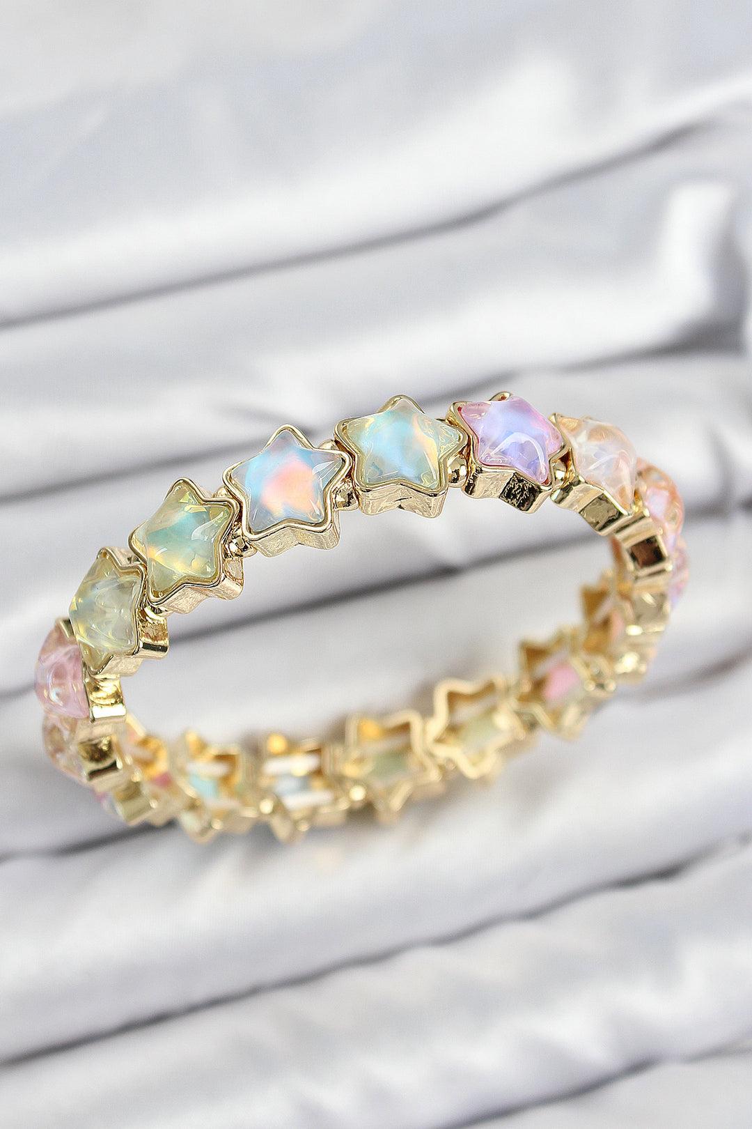 EBJ Rice Hologram Star Model Gold Color Elastic Women's Bracelet - San Martin Texmelucan de Labastida