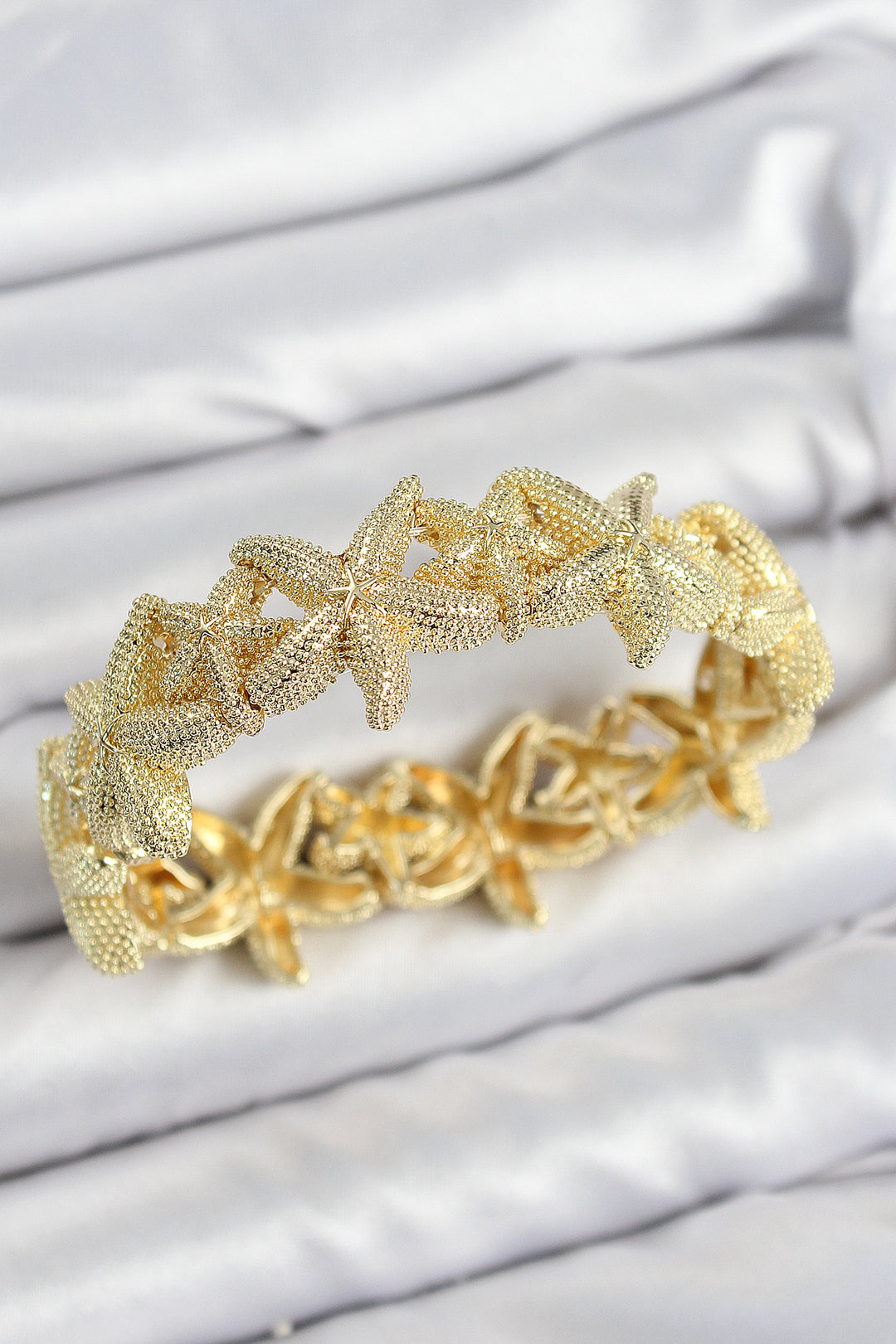 EBJ Rice Sea Star Model Gold Color Elastic Women's Bracelet - Fitchburg
