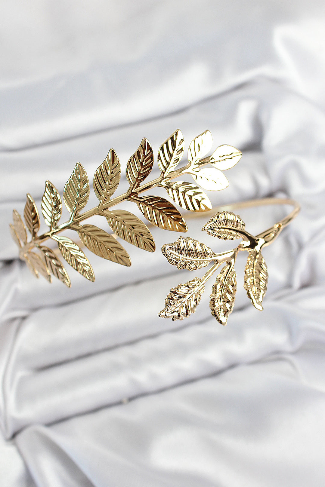 EBJ Rice Leaf Pattern Gold Color Cuff Bracelet - Belleville