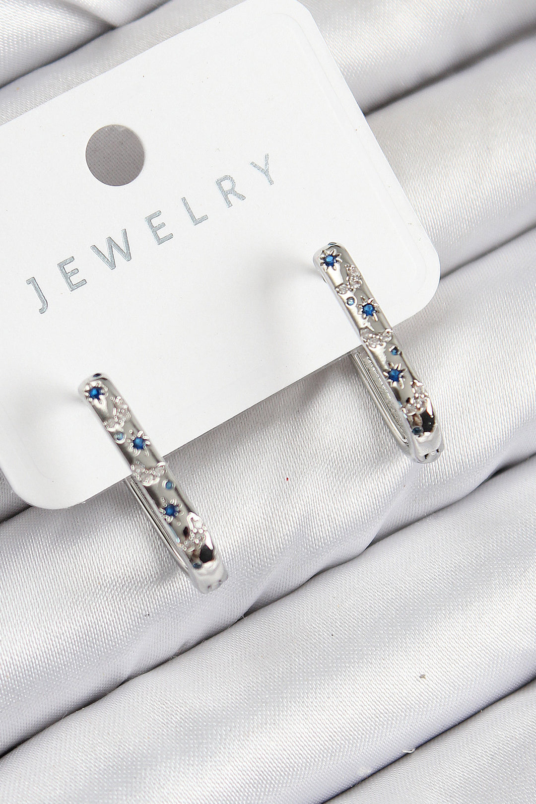EBJ Rice Zircon Stone Flower Patterned Model Silver Color Women's Earrings - Ixhuatlán de Madero