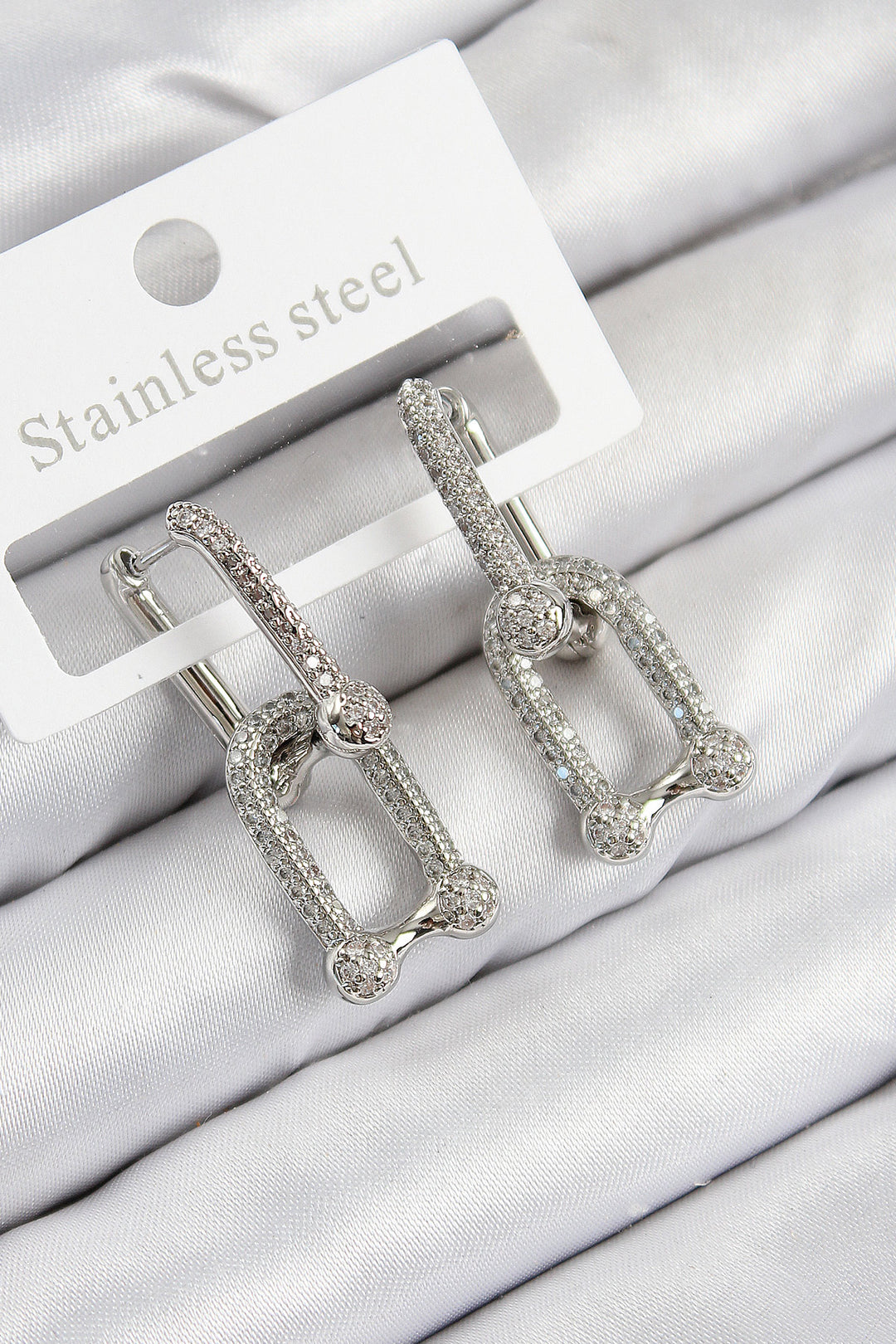 EBJ Rice Zircon Stone Tiffany Model Silver Color Women's Earring - Ensenada