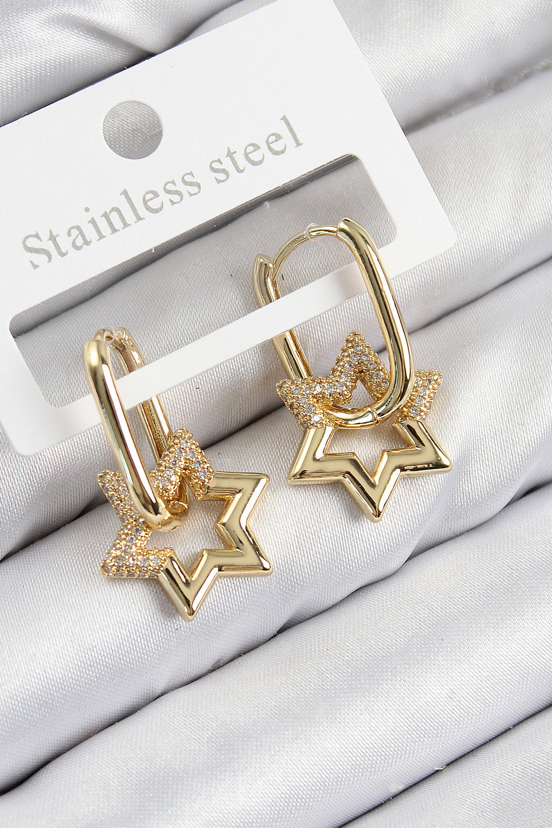 EBJ Rice Zircon Stone Star Model Gold Color Women's Earring - Cloppenburg