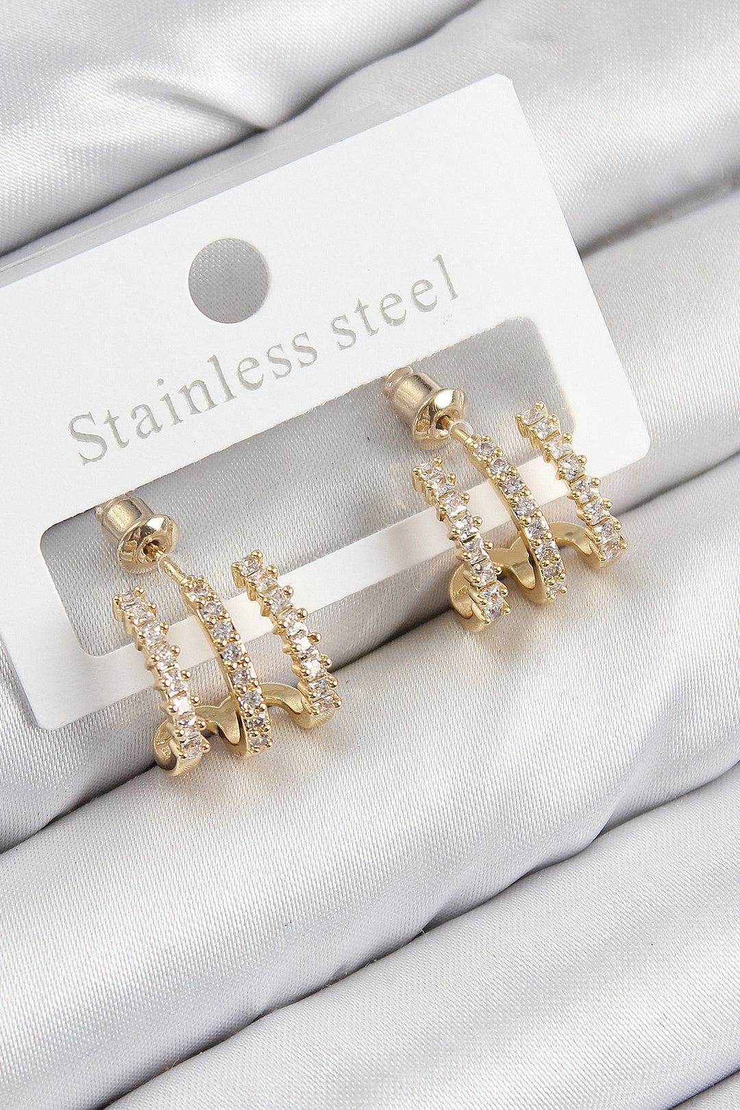 EBJ Rice Zircon Stone Model Gold Color Women's Earring - Kettering