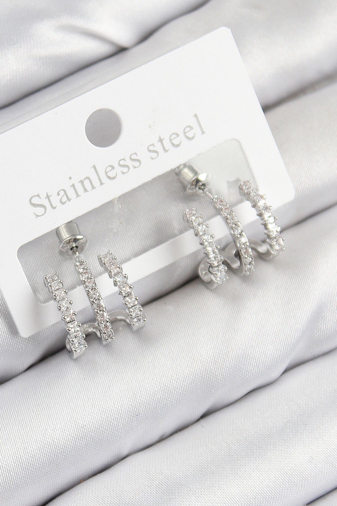 EBJ Rice Zircon Stone Model Silver Color Women's Earring - Mérignac
