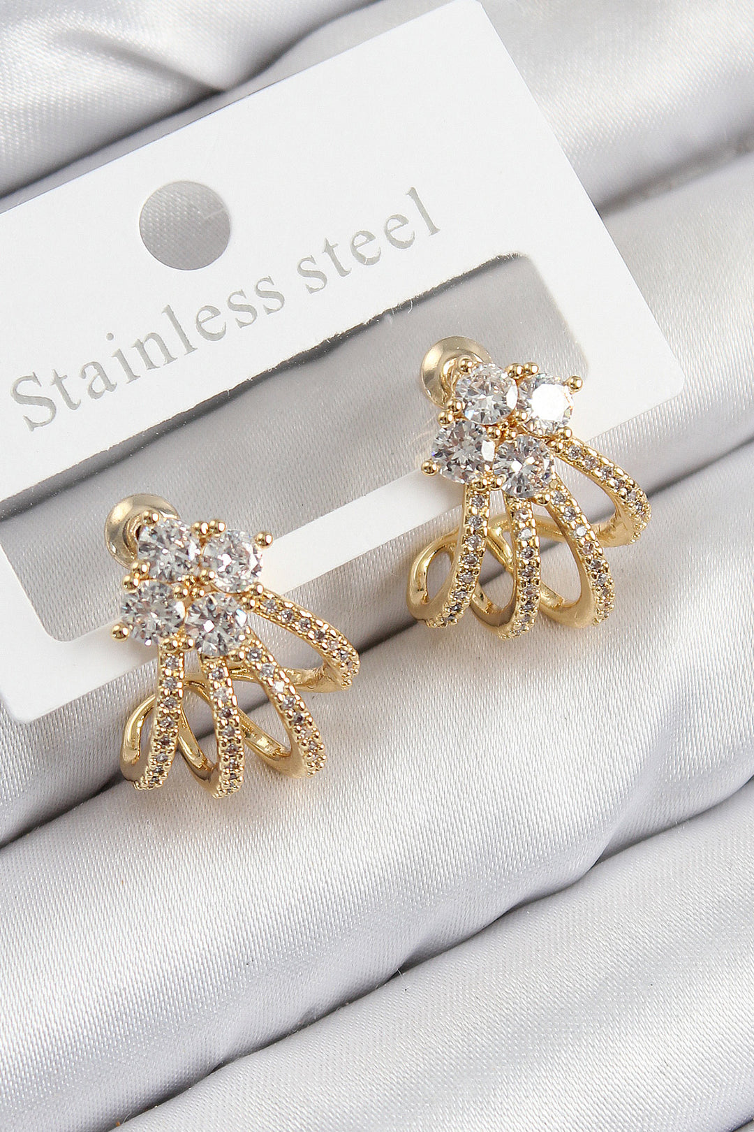 EBJ Rice Zircon Stone Model Gold Color Women's Earring - Hoddesdon
