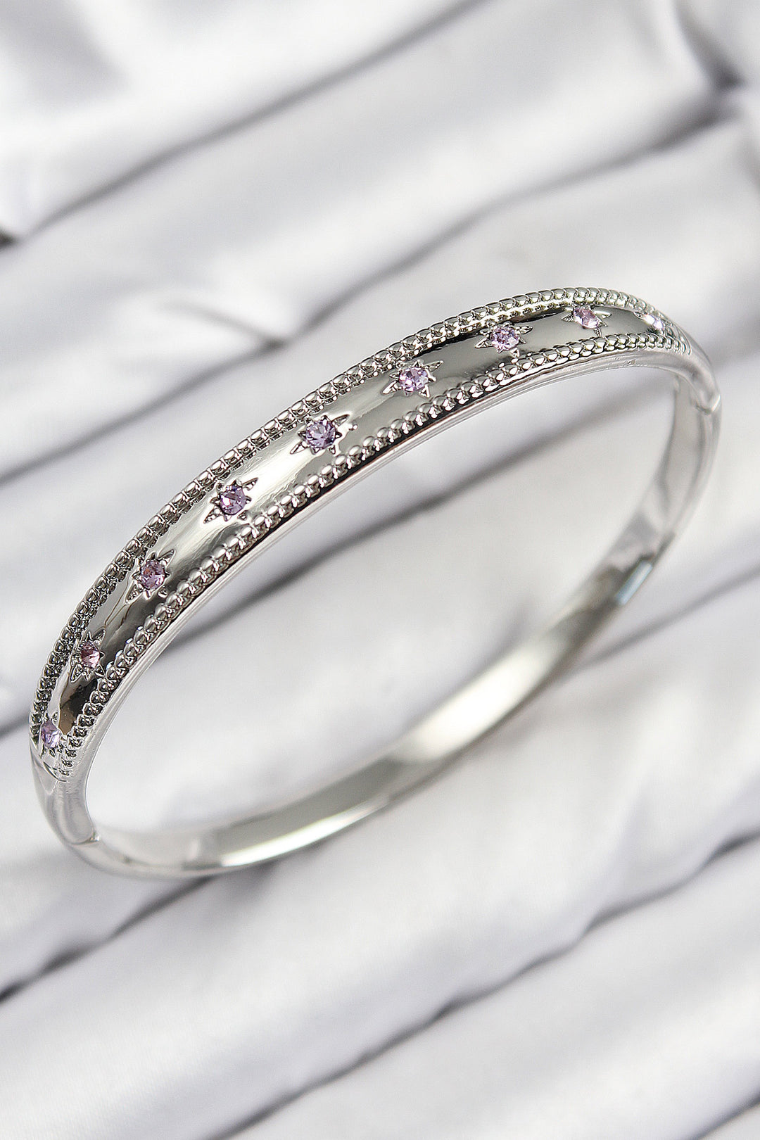 EBJ Rice Zircon Stone Polaris Model Silver Color Women's Cuff - Suceava